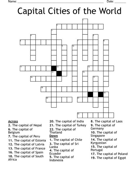 capital of france crossword clue.